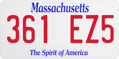 MA license plate 361EZ5