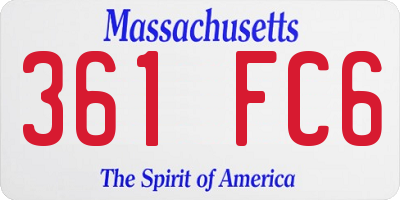MA license plate 361FC6