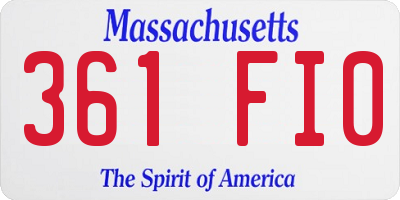 MA license plate 361FI0