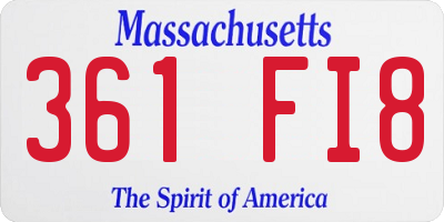MA license plate 361FI8