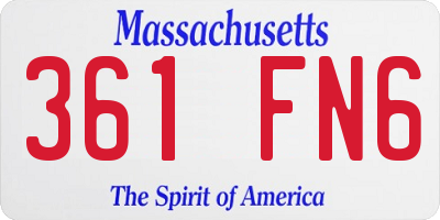 MA license plate 361FN6