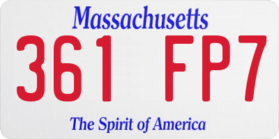 MA license plate 361FP7
