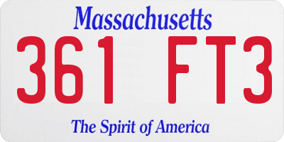 MA license plate 361FT3