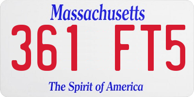 MA license plate 361FT5