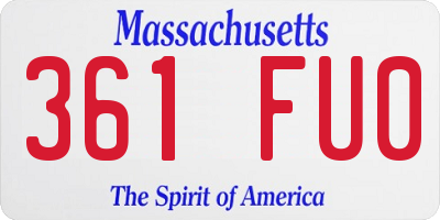 MA license plate 361FU0