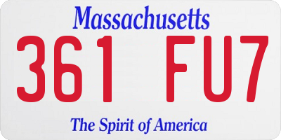 MA license plate 361FU7