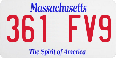 MA license plate 361FV9