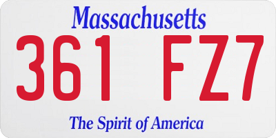 MA license plate 361FZ7