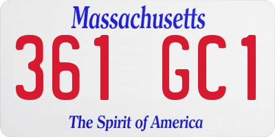 MA license plate 361GC1