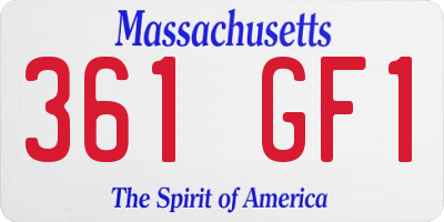 MA license plate 361GF1