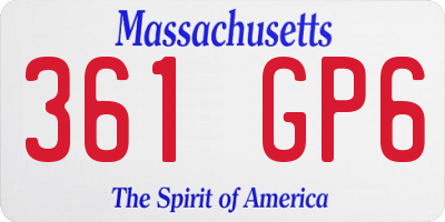 MA license plate 361GP6