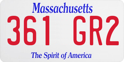 MA license plate 361GR2