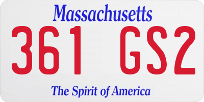 MA license plate 361GS2