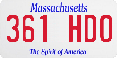 MA license plate 361HD0