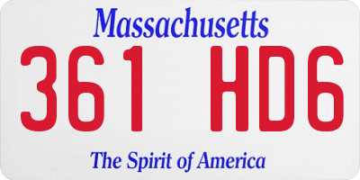 MA license plate 361HD6