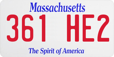 MA license plate 361HE2