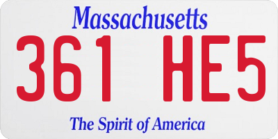 MA license plate 361HE5