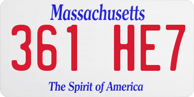 MA license plate 361HE7