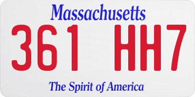 MA license plate 361HH7