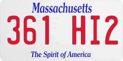 MA license plate 361HI2