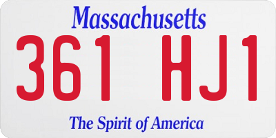 MA license plate 361HJ1
