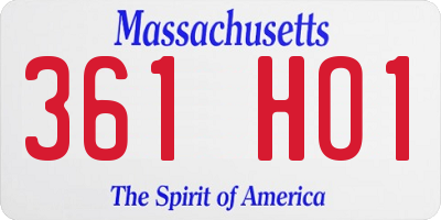 MA license plate 361HO1