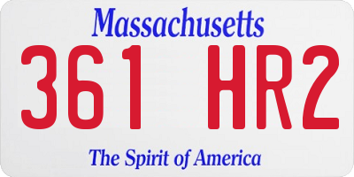 MA license plate 361HR2
