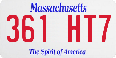 MA license plate 361HT7