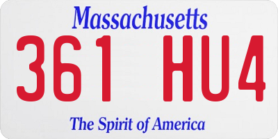 MA license plate 361HU4