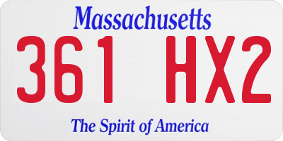 MA license plate 361HX2