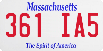 MA license plate 361IA5