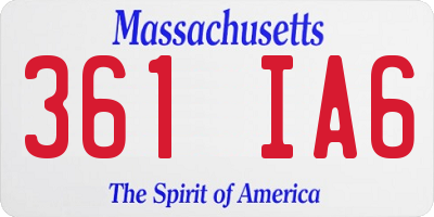 MA license plate 361IA6