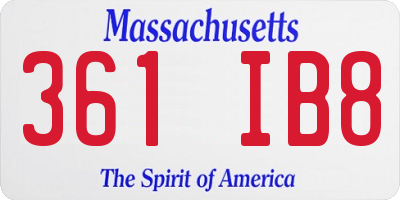 MA license plate 361IB8