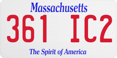 MA license plate 361IC2