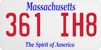 MA license plate 361IH8