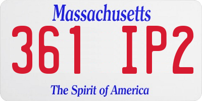 MA license plate 361IP2