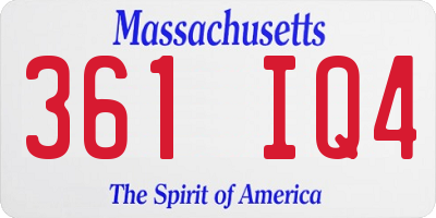 MA license plate 361IQ4
