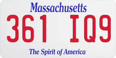 MA license plate 361IQ9