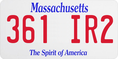 MA license plate 361IR2