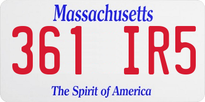 MA license plate 361IR5