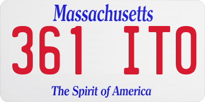 MA license plate 361IT0