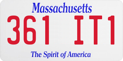 MA license plate 361IT1