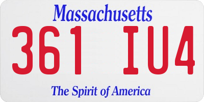MA license plate 361IU4