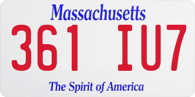 MA license plate 361IU7