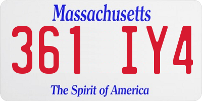 MA license plate 361IY4