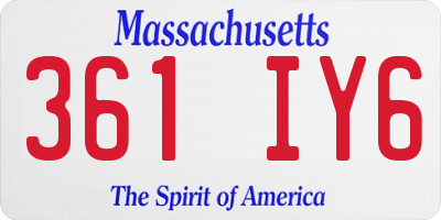 MA license plate 361IY6