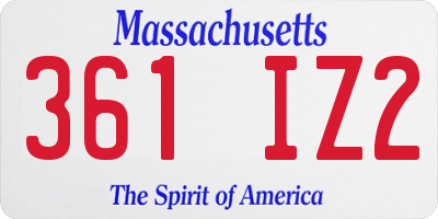 MA license plate 361IZ2