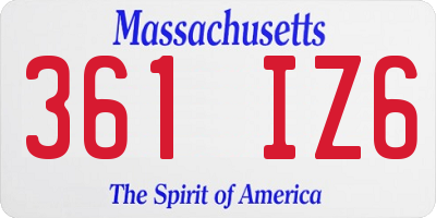 MA license plate 361IZ6