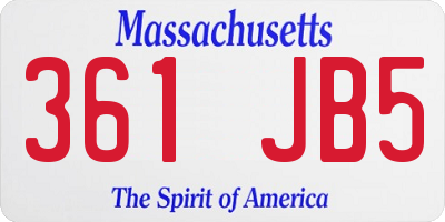 MA license plate 361JB5