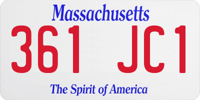 MA license plate 361JC1